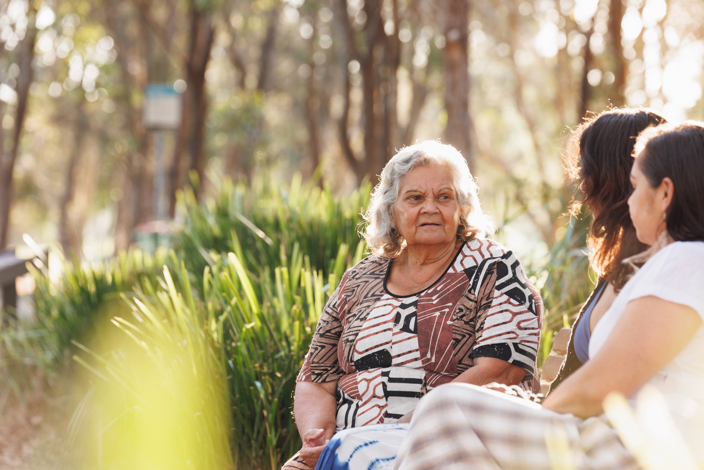 Multi-generational indigenous Australian family, three generations of Aboriginal Australian women